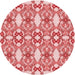 Square Patterned Pastel Pink Rug, pat1283rd