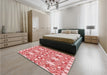 Patterned Pastel Pink Rug in a Bedroom, pat1283rd