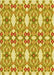 Machine Washable Transitional Bold Yellow Rug, wshpat1283yw