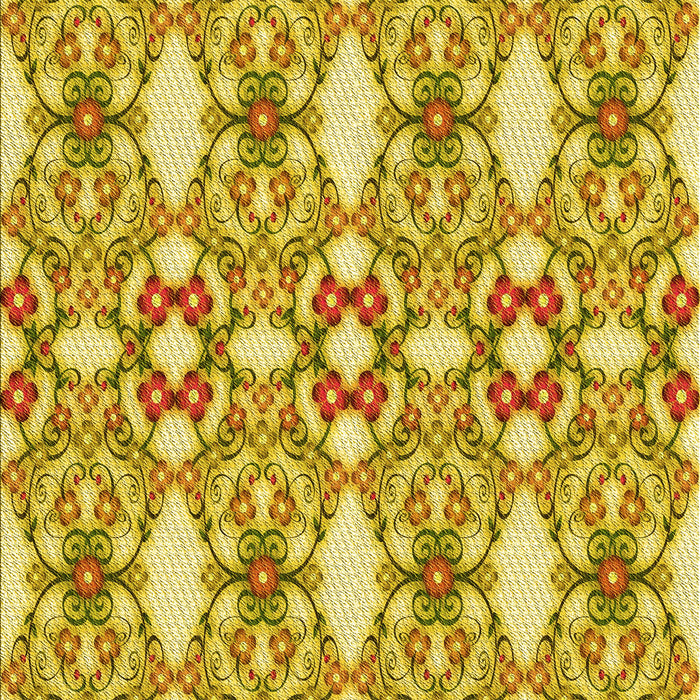 Patterned Bold Yellow Rug, pat1283yw