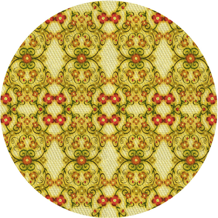 Square Machine Washable Transitional Bold Yellow Rug in a Living Room, wshpat1283yw