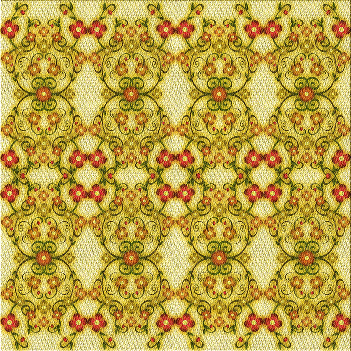 Round Machine Washable Transitional Bold Yellow Rug, wshpat1283yw