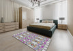 Patterned Light Gray Novelty Rug in a Bedroom, pat1283