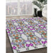 Patterned Light Gray Novelty Rug in Family Room, pat1283