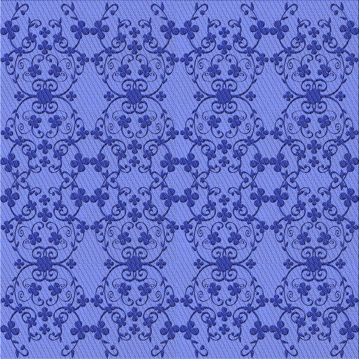 Round Patterned Sky Blue Rug, pat1284blu