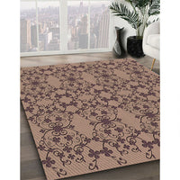 Patterned Light Copper Gold Rug, pat1284brn