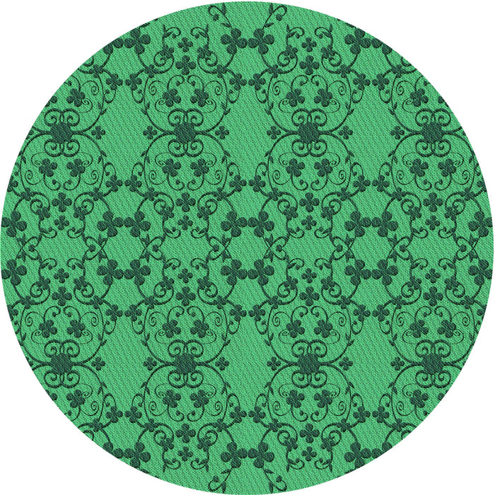 Square Patterned Spring Green Rug, pat1284grn