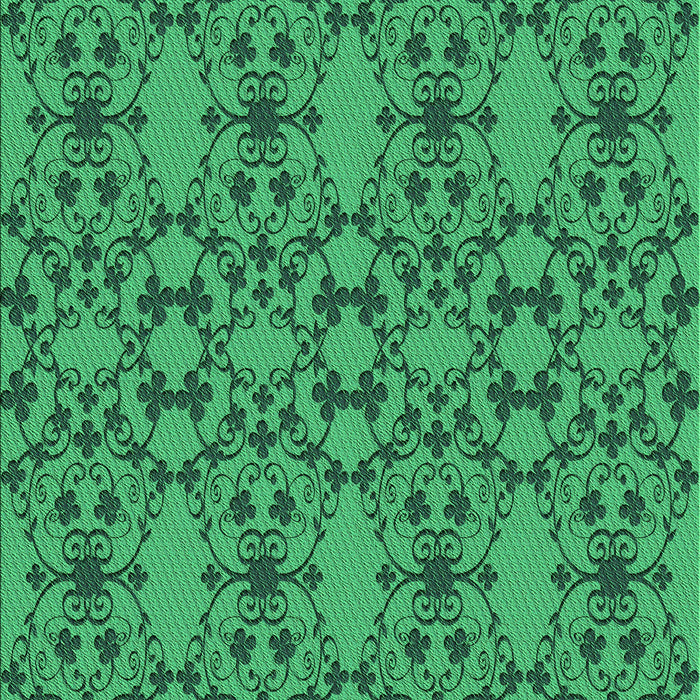 Patterned Spring Green Rug, pat1284grn