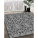 Patterned Dark Gray Rug in Family Room, pat1284gry