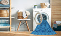 Machine Washable Transitional Blue Rug in a Washing Machine, wshpat1284lblu