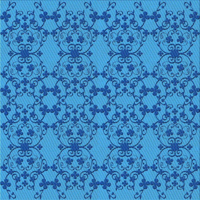 Round Machine Washable Transitional Blue Rug, wshpat1284lblu