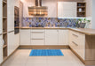 Patterned Blue Rug in a Kitchen, pat1284lblu