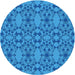 Square Patterned Blue Rug, pat1284lblu