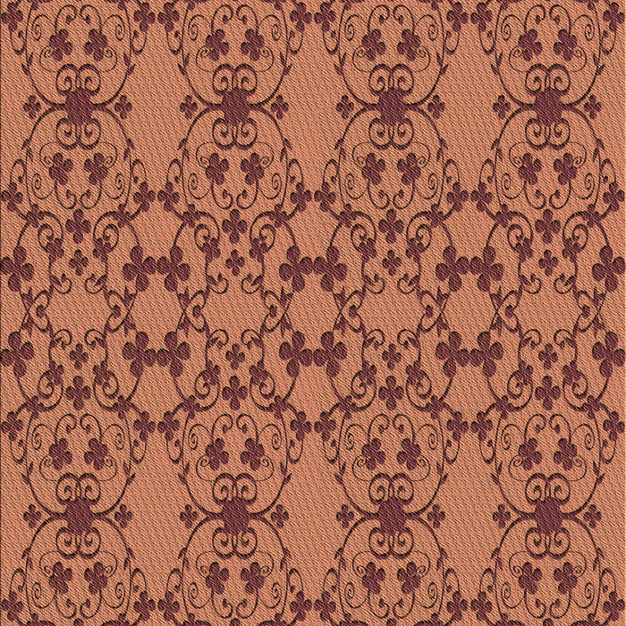 Patterned Fire Brick Red Rug, pat1284org