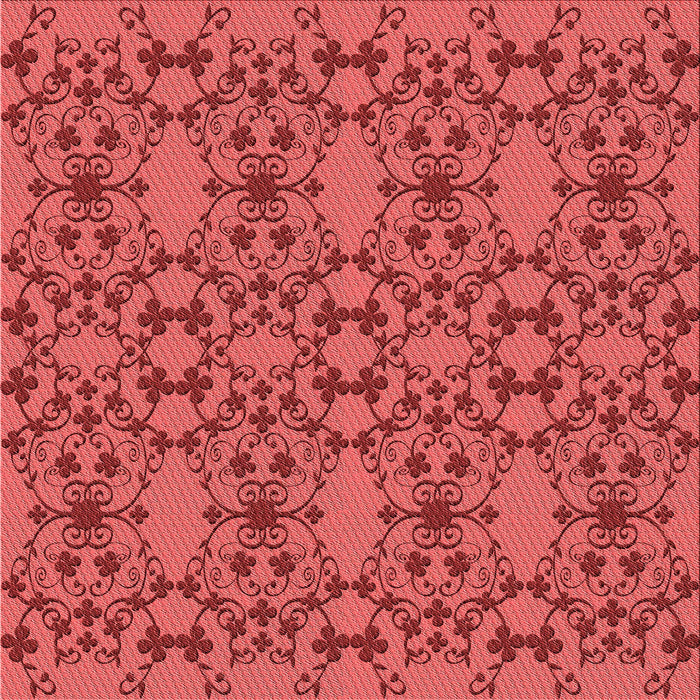 Round Patterned Red Rug, pat1284rd