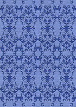 Patterned Sky Blue Novelty Rug, pat1284