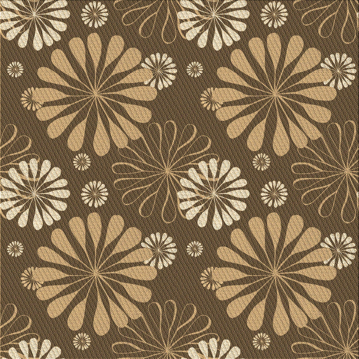 Round Patterned Peru Brown Rug, pat1285brn