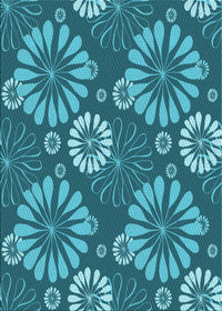 Machine Washable Transitional Teal Green Rug, wshpat1285lblu