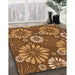 Patterned Saddle Brown Rug in Family Room, pat1285org