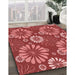 Patterned Red Rug in Family Room, pat1285rd