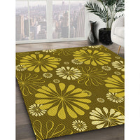 Patterned Yellow Rug, pat1285yw