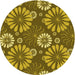 Square Machine Washable Transitional Yellow Rug in a Living Room, wshpat1285yw