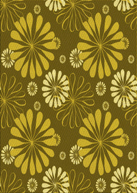 Machine Washable Transitional Yellow Rug, wshpat1285yw