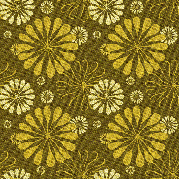 Round Machine Washable Transitional Yellow Rug, wshpat1285yw