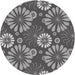 Sideview of Patterned Dark Gray Novelty Rug, pat1285