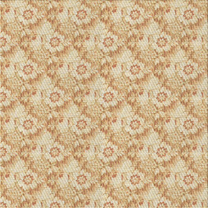 Round Machine Washable Transitional Orange Rug, wshpat1286brn