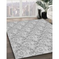 Patterned Gunmetal Gray Rug, pat1286gry