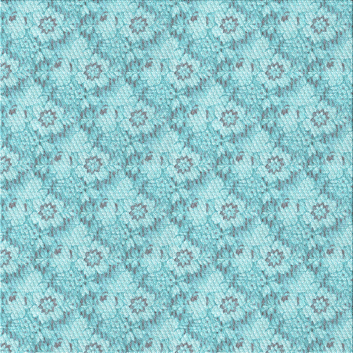 Round Patterned Blue Rug, pat1286lblu