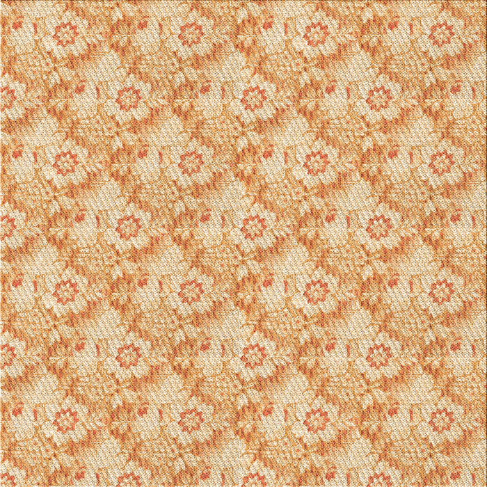 Round Patterned Brown Gold Rug, pat1286org