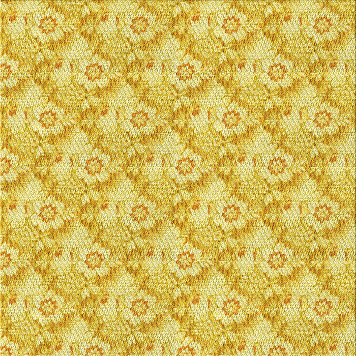 Round Patterned Bold Yellow Rug, pat1286yw