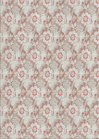 Machine Washable Transitional Dark Almond Brown Rug, wshpat1286