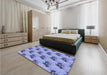 Patterned Jeans Blue Rug in a Bedroom, pat1287blu