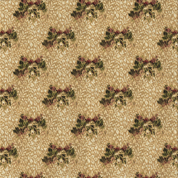 Round Patterned Yellow Orange Rug, pat1287brn