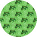 Square Patterned Emerald Green Rug, pat1287grn