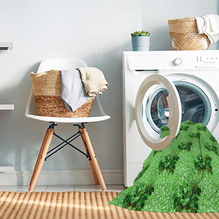 Machine Washable Transitional Emerald Green Rug in a Washing Machine, wshpat1287grn