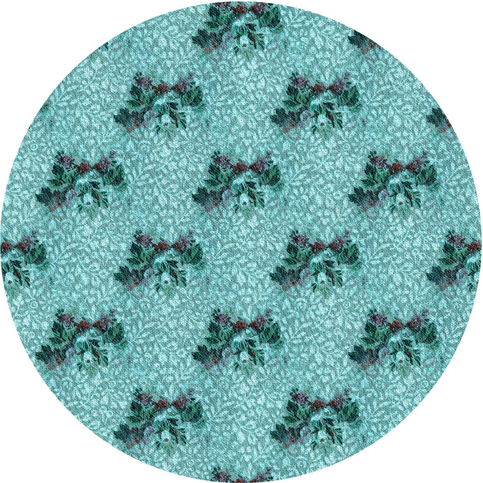 Square Machine Washable Transitional Aquamarine Stone Green Rug in a Living Room, wshpat1287lblu
