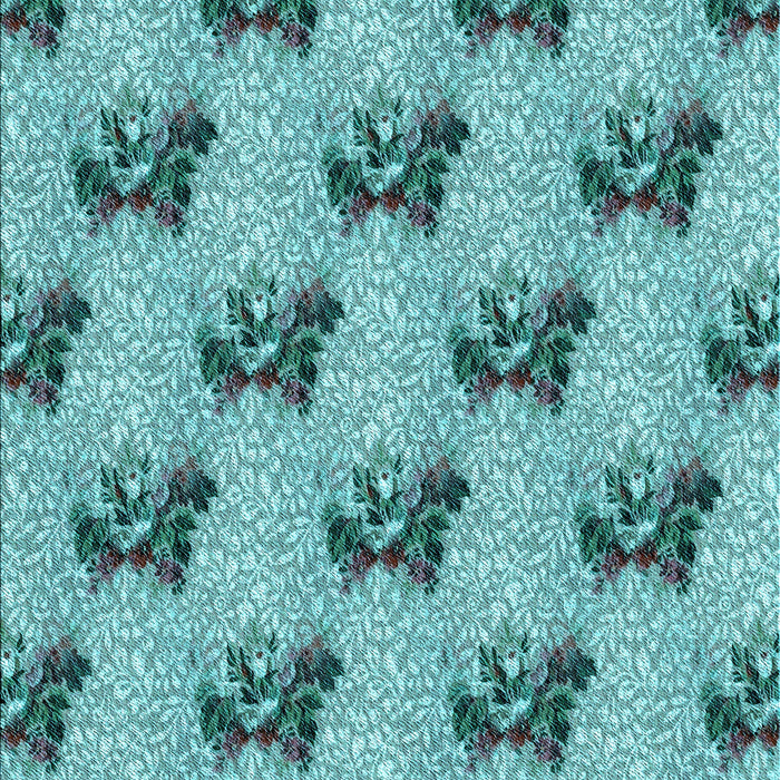 Patterned Aquamarine Stone Green Rug, pat1287lblu