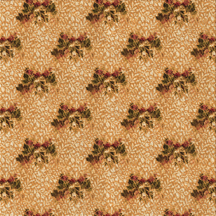 Round Machine Washable Transitional Orange Rug, wshpat1287org