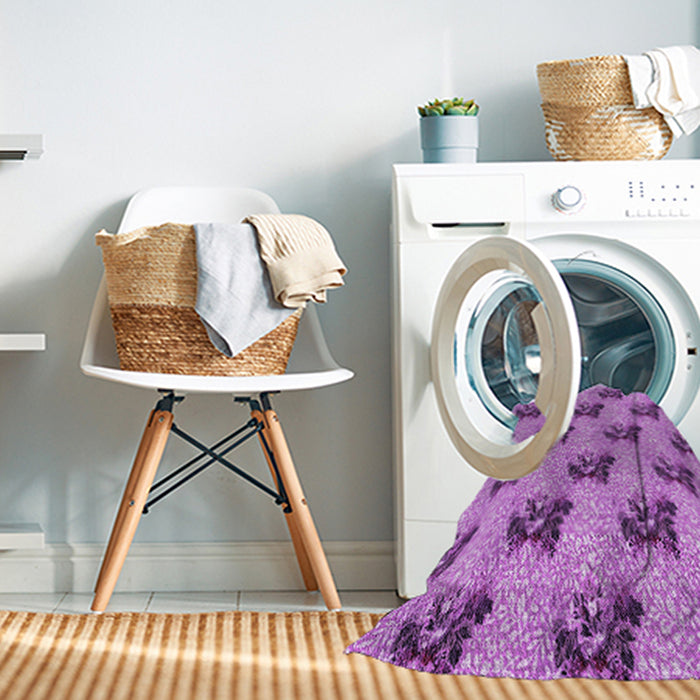 Machine Washable Transitional Violet Purple Rug in a Washing Machine, wshpat1287pur
