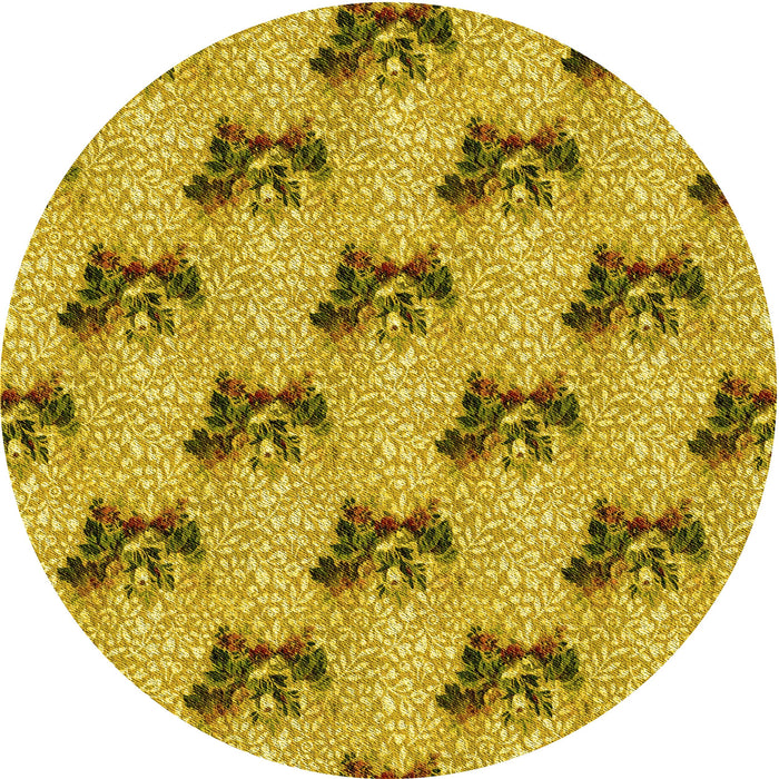Square Patterned Bright Gold Yellow Rug, pat1287yw