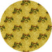 Square Machine Washable Transitional Bright Gold Yellow Rug in a Living Room, wshpat1287yw