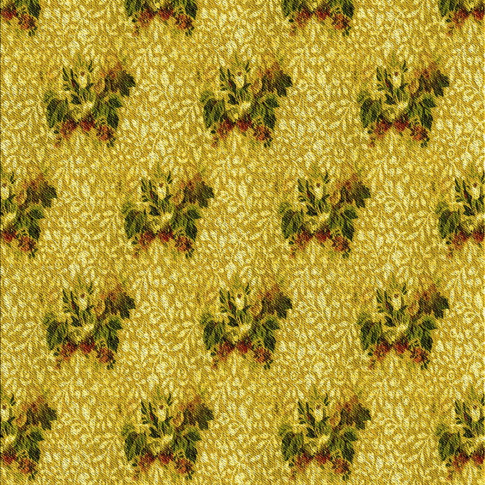 Patterned Bright Gold Yellow Rug, pat1287yw