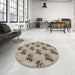 Round Patterned Brown Novelty Rug in a Office, pat1287