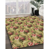 Patterned Saddle Brown Rug, pat1288brn