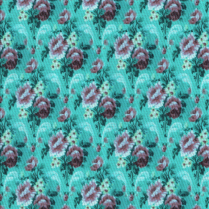 Patterned Bright Turquoise Blue Rug, pat1288lblu