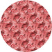 Square Patterned Red Rug, pat1288rd